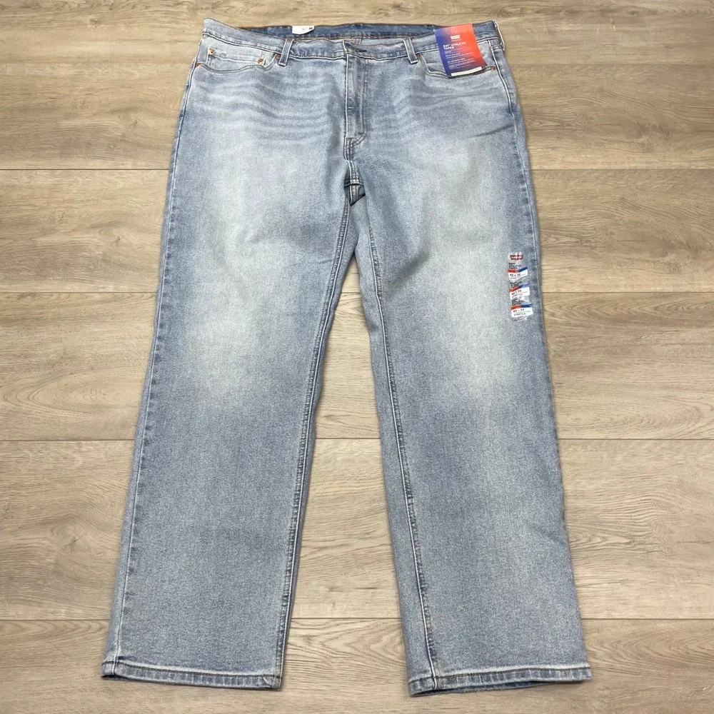 Levi's 541 Athletic Taper Jeans Mens 42x32 Light Wash Stretch Distressed
